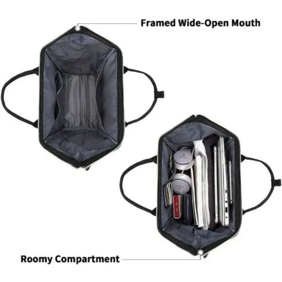 NEW Canvas Casual Backpack Black - Picture 2 of 7